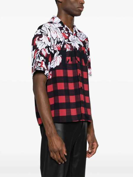 Camasi casual Neil Barrett Boxy Fit Double Patterned Shirt White Barbati (BM 14908474) 3