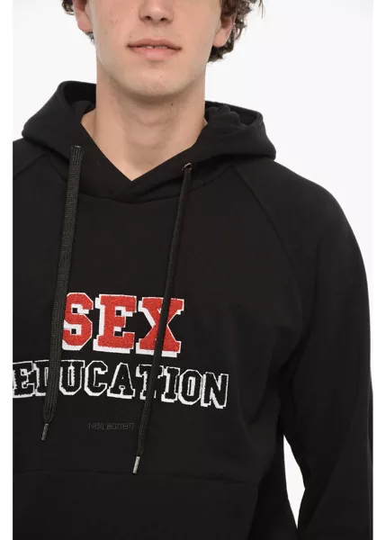 Bluze de trening Neil Barrett Easy Fit Cotton Sex Education Hoodie Black Barbati (BM 14908483) 3