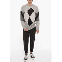 Pulovere Neil Barrett pentru Barbati - Pulovere Neil Barrett Argyle Motif Crew-Neck Sweater Black & White Barbati (BM 14908627) - B-mall.ro