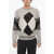Neil Barrett Argyle Motif Crew-Neck Sweater Black & White