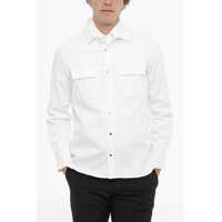 Camasi casual Solid Color Gang Workwear Overshirt With Double Breast Pocke Barbati