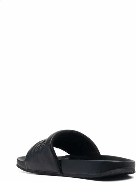 Sandale AMBUSH Solid Color Leather Slides Black Barbati (BM 14908681) 3