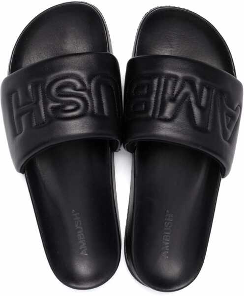 Sandale AMBUSH Solid Color Leather Slides Black Barbati (BM 14908681) 4