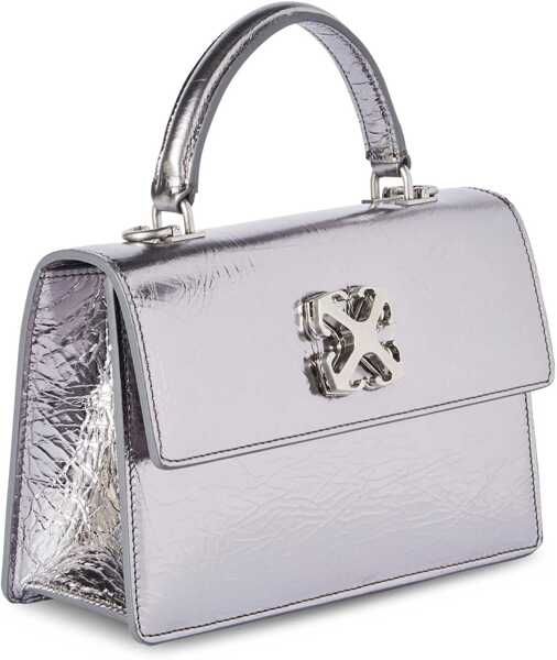 Genti de mana Off-White Metallic Leather Handbag With Removable Shoulder Strap Silver Femei (BM 14908693) 3
