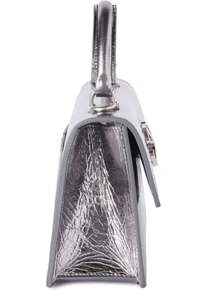 Genti de mana Off-White Metallic Leather Handbag With Removable Shoulder Strap Silver Femei (BM 14908693) 4