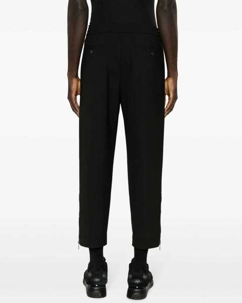 Pantaloni casual Neil Barrett Slim Fit Casual Pants With Ankle Zip Black Barbati (BM 14909104) 4