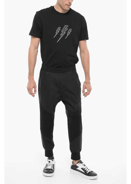 Pantaloni casual Neil Barrett Slouch Fit Virgin Wool Blend Casual Pants Black Barbati (BM 14909116) 4