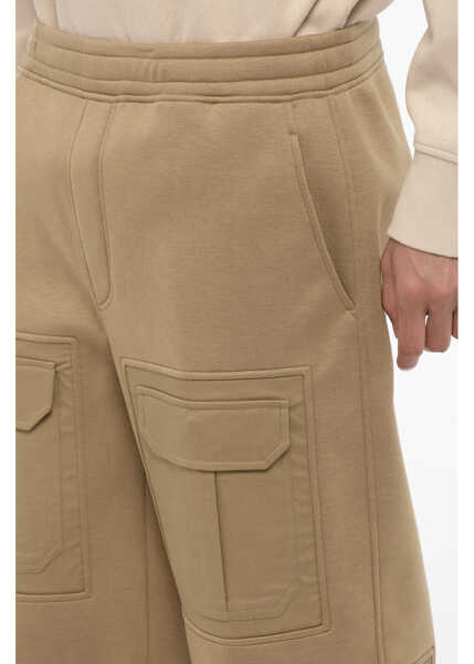 Pantaloni casual Neil Barrett Loose Fit Neoprene Cargo Pants Brown Barbati (BM 14909122) 3