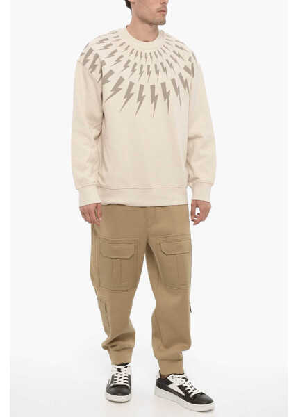 Pantaloni casual Neil Barrett Loose Fit Neoprene Cargo Pants Brown Barbati (BM 14909122) 4