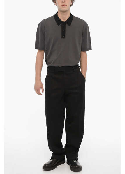 Pantaloni casual Neil Barrett Loose Fit Neoprene Pants With Belt Loops Black Barbati (BM 14909131) 4