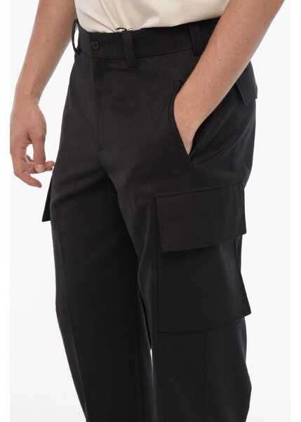 Pantaloni casual Neil Barrett Loose Fit Fireman Cargo Pants With Ankle Button Blue Barbati (BM 14909134) 3