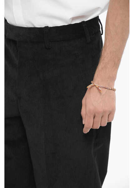 Pantaloni casual Neil Barrett Loose Fit Corduroy Pants Black Barbati (BM 14909146) 3