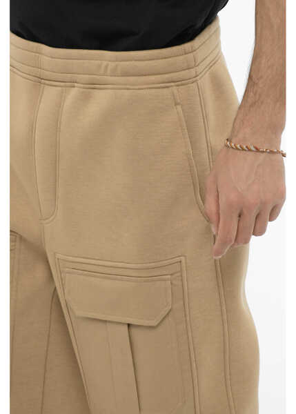 Pantaloni de trening Neil Barrett Neoprene Loose Fit Fireman Cargo Joggers Brown Barbati (BM 14909302) 3