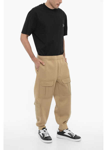 Pantaloni de trening Neil Barrett Neoprene Loose Fit Fireman Cargo Joggers Brown Barbati (BM 14909302) 4