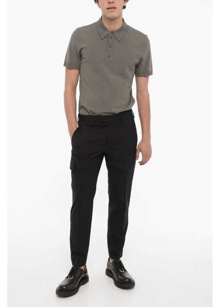 Pantaloni casual Neil Barrett Regular Waist Skinny Fit Cargo Pants Black Barbati (BM 14909305) 4
