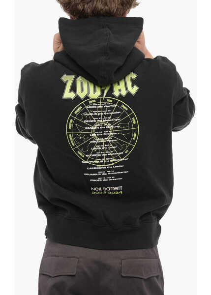 Bluze de trening Neil Barrett Fleeced Cotton Easy Fit Zod Ac Hoodie Black Barbati (BM 14909320) 2