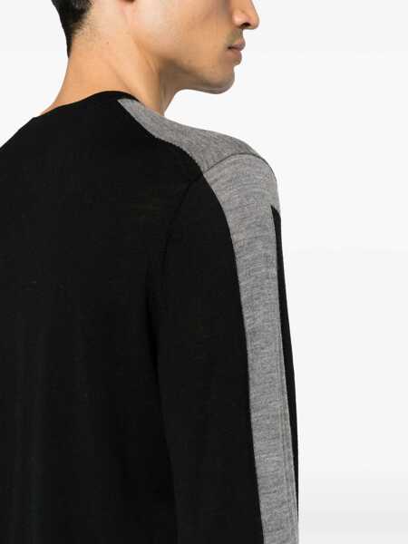 Pulovere Neil Barrett Two-Tone Wool Modernist Sweater Black Barbati (BM 14909323) 5