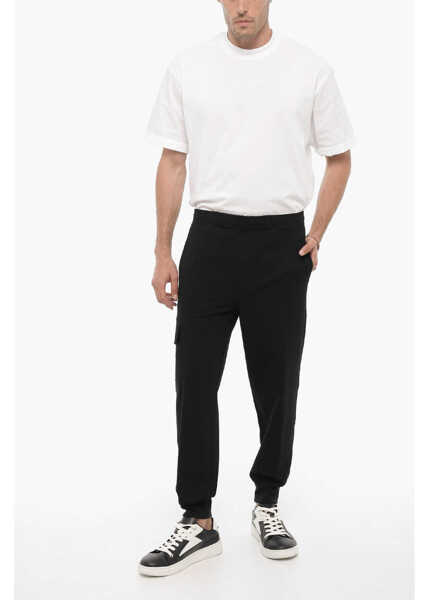 Pantaloni casual Neil Barrett Skinny Fit Cargo Pants With Drawstring Waist Black Barbati (BM 14909335) 4