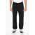 Neil Barrett Fleeced Cotton Blend Loose Fit Joggers With Thunderbolts Emb Black