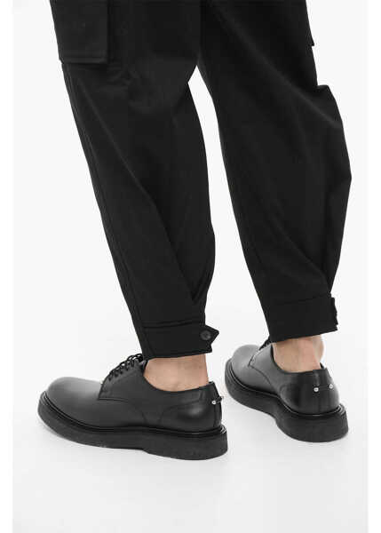 Pantaloni casual Neil Barrett Loose Fit Fireman Cargo Pants With Ankle Button Black Barbati (BM 14909479) 4