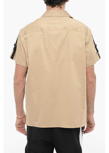 Camasi casual Neil Barrett Short Sleeved Saharan Shirt With Double Breast Pocket Beige Barbati (BM 14909515) 2