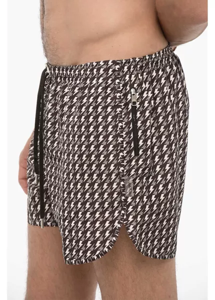 Sorturi de baie Neil Barrett All Over Thunderbolt Printed Swim Shorts Multicolor Barbati (BM 14909539) 3