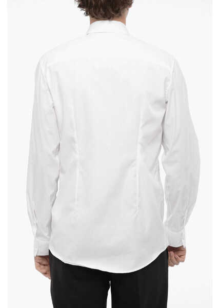 Camasi elegante Neil Barrett Loose Fit Poplin Cotton Shirt Black & White Barbati (BM 14911285) 2