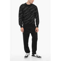 Pulovere Neil Barrett pentru Barbati - Pulovere Neil Barrett Lightweight Cotton Crew-Neck Sweater With Thunderbolts Embro Black Barbati (BM 14912335) - B-mall.ro