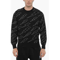 Pulovere Lightweight Cotton Crew-Neck Sweater With Thunderbolts Embro Barbati