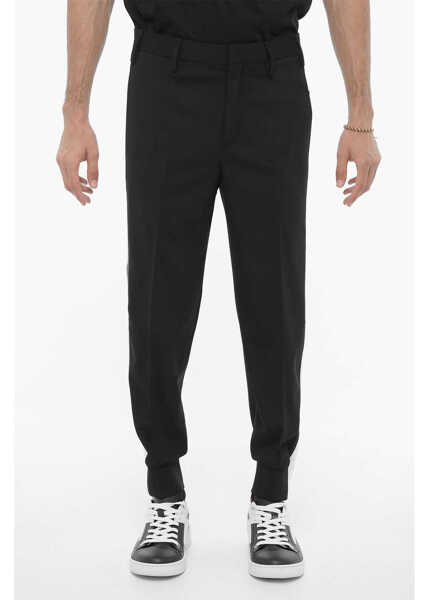 Pantaloni casual Neil Barrett Slim Fit Jack Piping Pants Black Barbati (BM 14912350) 1