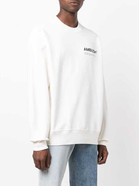 Bluze de trening AMBUSH Fleeced Cotton Workshop Crew-Neck Sweatshirt Black & White Barbati (BM 14918158) 3