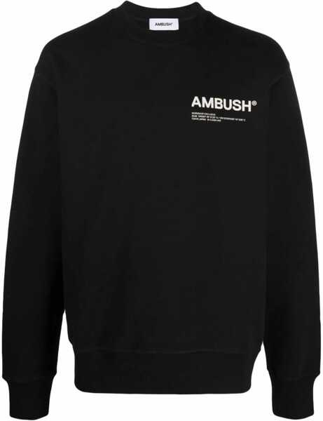 Bluze de trening AMBUSH Brushed Cotton Crew-Neck Sweatshirt With Printed Logo Black Barbati (BM 14918161) 1