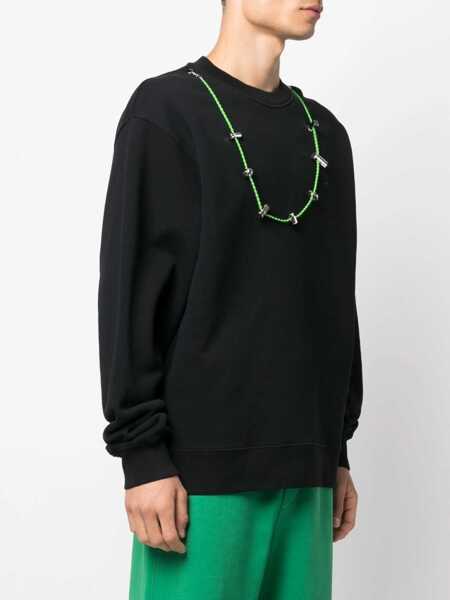 Bluze de trening AMBUSH Cotton Crew-Neck Sweatshirt With Removable Necklace Black Barbati (BM 14918164) 3