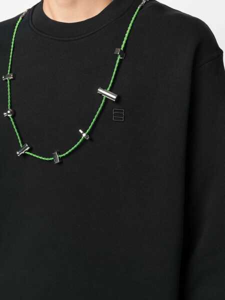 Bluze de trening AMBUSH Cotton Crew-Neck Sweatshirt With Removable Necklace Black Barbati (BM 14918164) 4