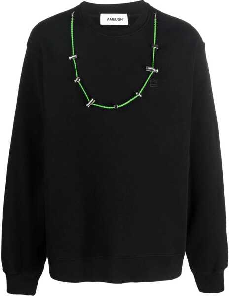 Bluze de trening AMBUSH Cotton Crew-Neck Sweatshirt With Removable Necklace Black Barbati (BM 14918164) 1