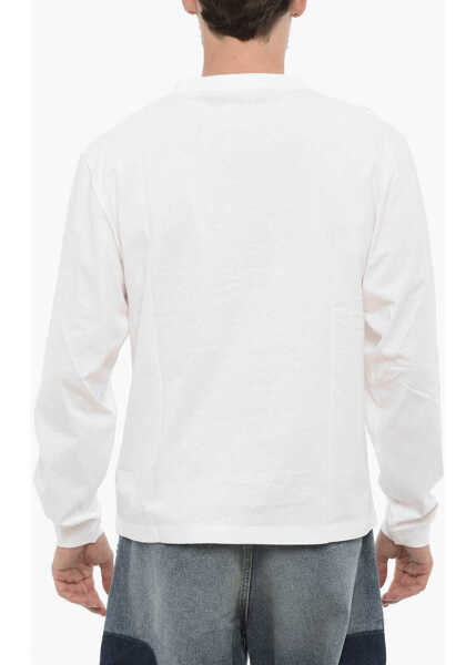 Tricouri Palm Angels Long Sleeves Crew-Neck T-Shirt With Breast Pocket White Barbati (BM 14918173) 2