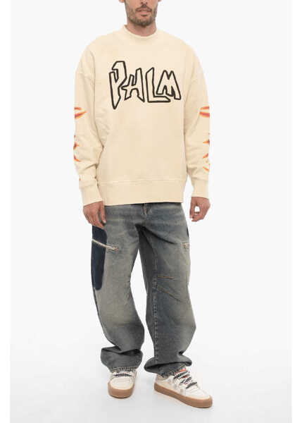 Bluze de trening Palm Angels Printed Turtleneck Sweatshirt White Barbati (BM 14918176) 4