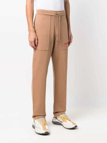 Pantaloni de trening AMBUSH Fleeced Cotton Workshop Joggers With Drawstring Waist Brown Barbati (BM 14918227) 3
