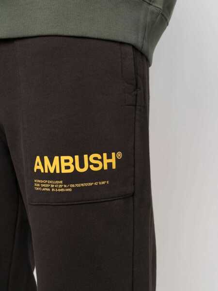 Pantaloni de trening AMBUSH Brushed Cotton Joggers With Contrasting Logo Brown Barbati (BM 14918230) 5