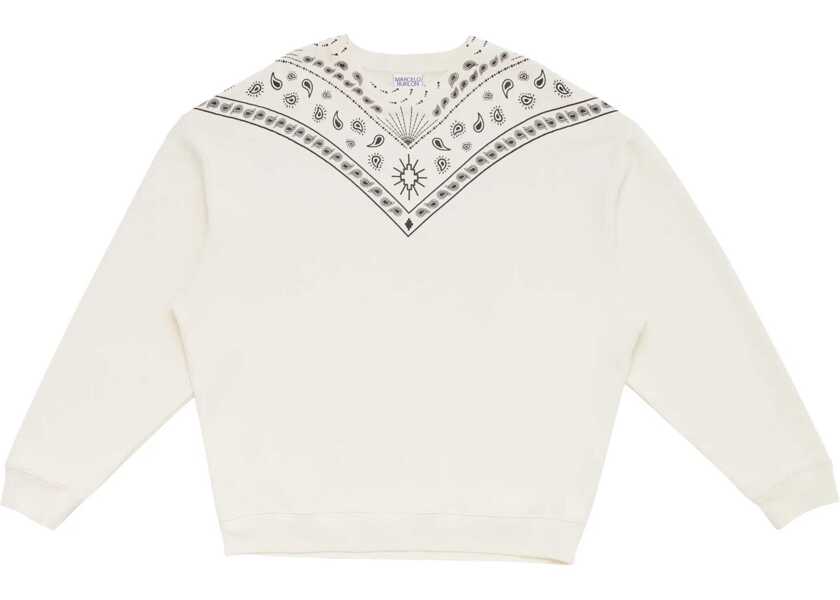 Bluze de trening Marcelo Burlon Crew-Neck Sweatshirt With Bandana Motif Black & White Barbati (BM 14918251) 1