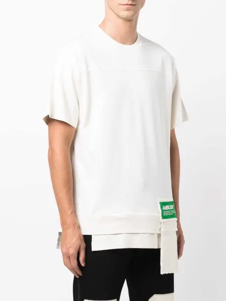 Tricouri AMBUSH Solid Color Crew-Neck T-Shirt With Waist Pocket White Barbati (BM 14918383) 3