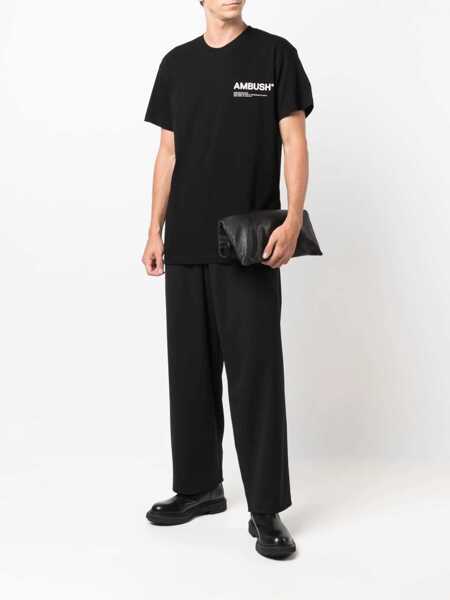 Tricouri AMBUSH Cotton Jersey Crew-Neck T-Shirt With Contrast Print Black Barbati (BM 14918386) 2