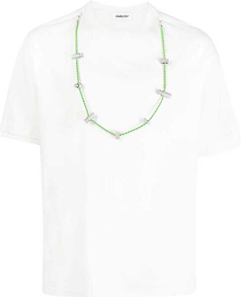 Tricouri AMBUSH Cotton Crew-Neck T-Shirt With Removable Necklace White Barbati (BM 14918563) 1