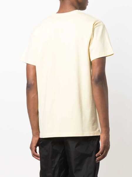 Tricouri AMBUSH Solid Color Crew-Neck T-Shirt With Printed Logo Yellow Barbati (BM 14918584) 4