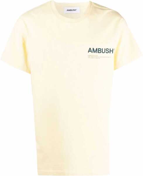 Tricouri AMBUSH Solid Color Crew-Neck T-Shirt With Printed Logo Yellow Barbati (BM 14918584) 1