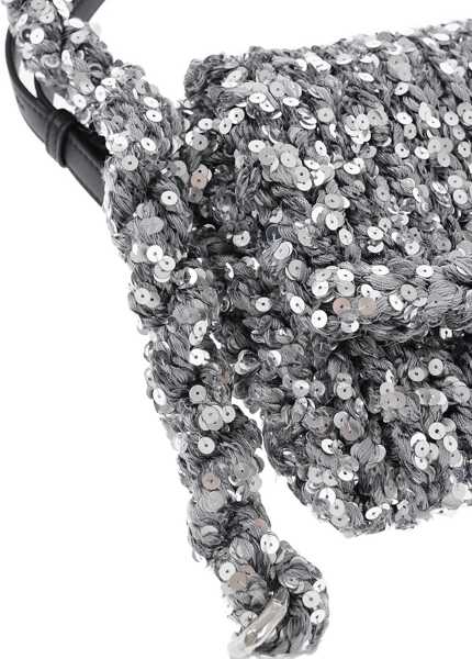 Genti mini Jil Sander Knitted Shoulder Bag With Sequins Silver Femei (BM 14921248) 3