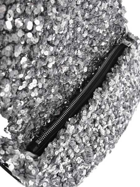 Genti mini Jil Sander Knitted Shoulder Bag With Sequins Silver Femei (BM 14921248) 4
