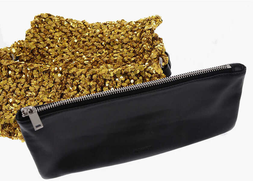 Genti plic Jil Sander Knitted Shoulder Bag With Sequins Gold Femei (BM 14921251) 4