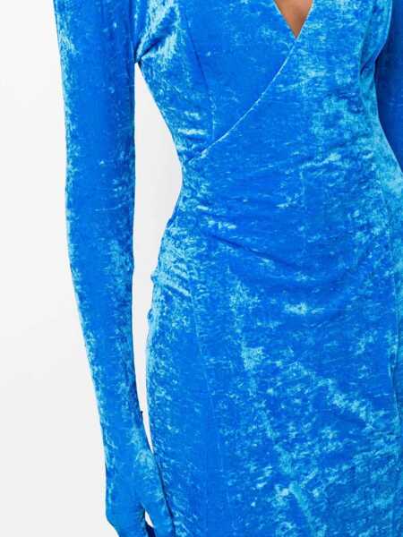 Rochii lungi Vetements Velour Dynasty Dress With Glove Detail Blue Femei (BM 14921263) 5