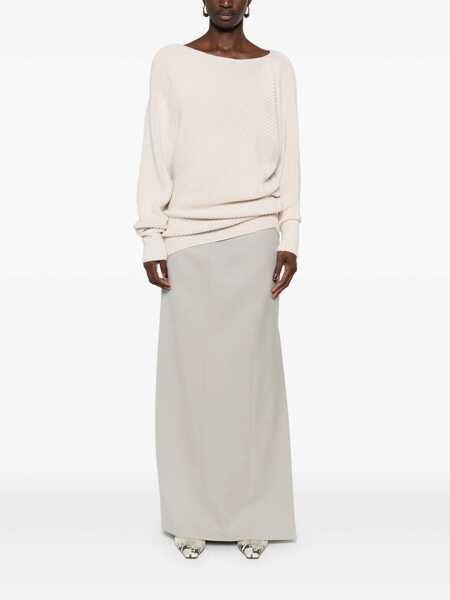 Pulovere Philosophy Philosophy Di Lorenzo Serafini One-Shoulder Sweater Beige Femei (BM 14922997) 2